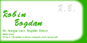 robin bogdan business card